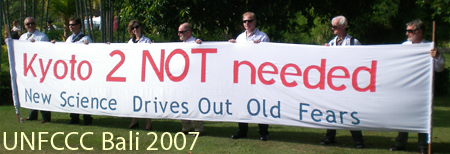 Skeptics Protested with a Banner at Bali Dec 07. 